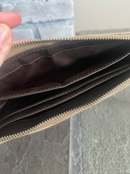 Coach Khaki and Brown Signature Canvas Wristlet - Picture 5 of 11